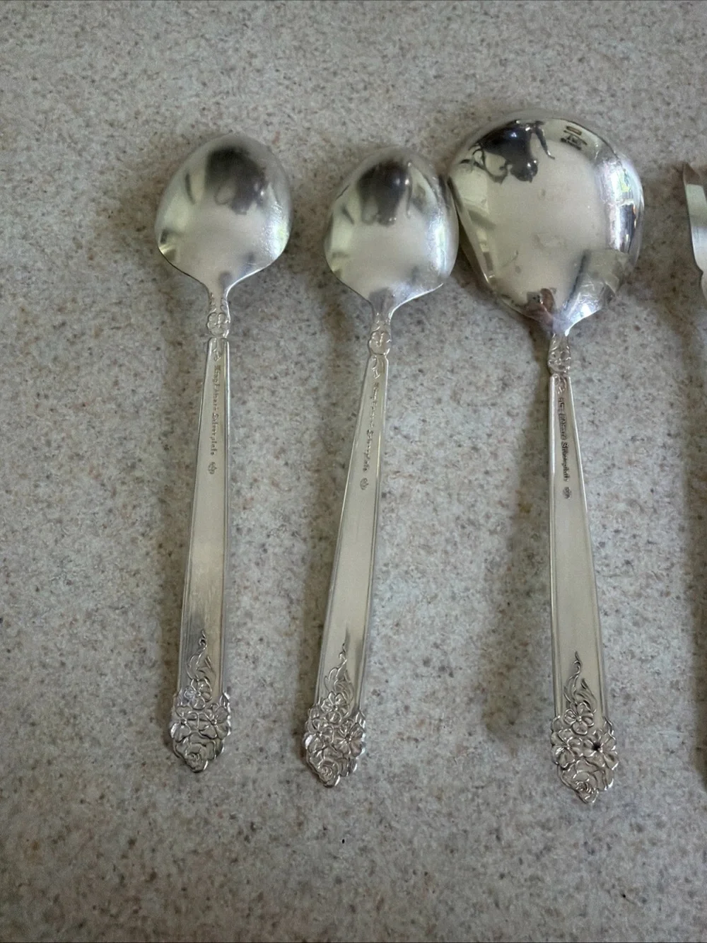 Silver Plate Serveware Set Vintage King Edward pattern Moss Rose 1949